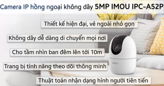 Camera Wifi 360 độ IMOU IPC-A52P (Ranger 2 5MP)
