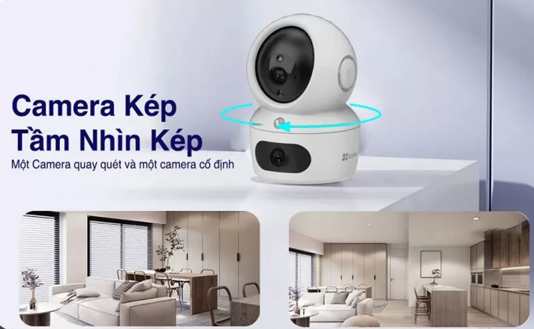 Camera IP 360 độ 8MP Ezviz 2 ống kính H7C