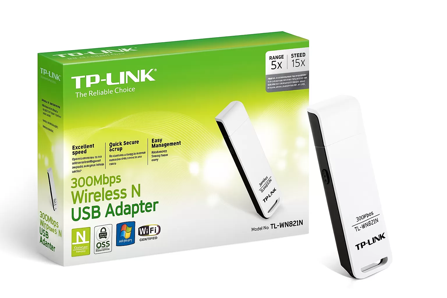 TL-WN821N Bộ chuyển đổi USB chuẩn N không dây tốc độ 300Mbps